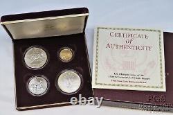 1995 Atlanta Olympic Commemorative 4 Coin Set $5 Gold Stadium, BB CycleT&F 21778