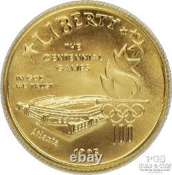 1995 Atlanta Olympic Commemorative 4 Coin Set $5 Gold Stadium, BB CycleT&F 21778