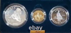 1995 Civil War Battlefield 3 Coin Set $5 Gold Proof Silver Clad With COA