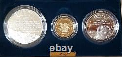 1995 Civil War Battlefield 3 Coin Set $5 Gold Proof Silver Clad With COA