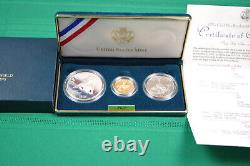 1995 Civil War Battlefield Commemorative 3 Coin Proof Set Gold, Silver & Clad