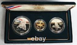 1995 Gold & Silver CIVIL War Battlefield 3 Coin Commemorative Proof Set Ogp