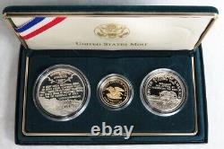 1995 Gold & Silver CIVIL War Battlefield 3 Coin Commemorative Proof Set Ogp