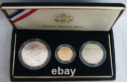 1995 Gold & Silver CIVIL War Battlefield 3 Coin Uncirculated Commemorative Set