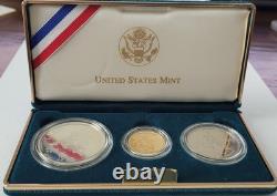 1995 Gold & Silver & Clad Civil War Battlefield 3 Coin Proof Set GOLD