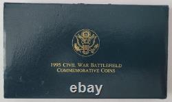 1995 Gold & Silver & Clad Civil War Battlefield 3 Coin Proof Set GOLD