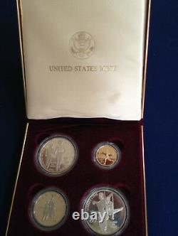 1995 Olympic 4 Coin Commemorative Proof Set $5 Gold 2 Silver Dollars E4764