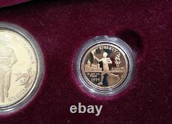 1995 Olympic 4 Coin Commemorative Proof Set $5 Gold 2 Silver Dollars E4764