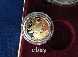 1995 Olympic 4 Coin Commemorative Proof Set $5 Gold 2 Silver Dollars E4764