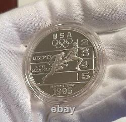 1995 US Atlanta Olympics 4-Coin $5 Gold & Silver Commemorative Proof Set Box
