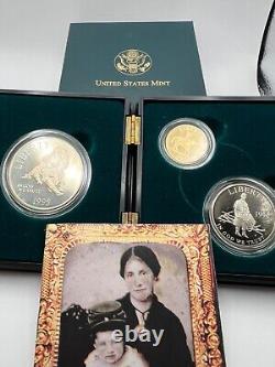 1995 US Mint Civil War Battlefield Gold & Silver 3 Coin Proof Set with BOX & COA