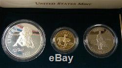 1995-US Mint Proof 3 Coin Set with $5 Gold Coin-3 Day Auction, No Reserve