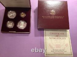 1995 US Olympic Coins of the Atlanta Cent Games 4 Coin Proof Set withgold coin b42
