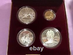 1995 US Olympic Coins of the Atlanta Cent Games 4 Coin Proof Set withgold coin b42