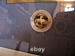 1995 Us Mint CIVIL War Gold $5 Proof Coin & Framed Artist's Print- Only 438 Made