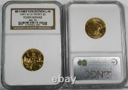 1995-W $5.2420 Ounce Gold Olympic Torch Runner NGC MS 70 Vault Collection Label