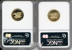 1995-W $5 GOLD CIVIL WAR NGC PR70 PF70 & MS70 2-COINS SET Older Holders