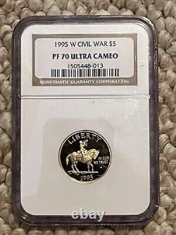 1995-W Civil War $5.00 Gold Commemorative Rare NGC PF 70 Ultra Cameo