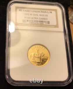 1995 W Gold $5 Civil War Comm. US Vault Collection Limited Mintage NGC PR69DCAM