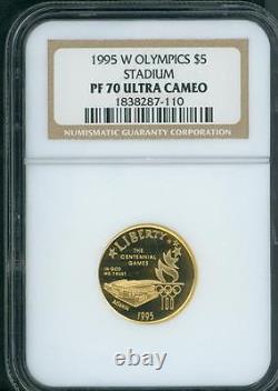 1995-w $5 Gold Commemorative Stadium Ngc Pr70 Pr-70 Proof Pf70 Ucam Ultra Cameo