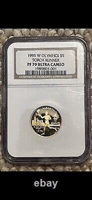 1995-w $5 Gold Ngc Pr70 Pr-70 Commemorative Torch Runner Proof Pf70