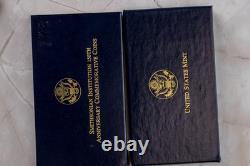 1996 Smithsonian 150th Anniv. 2-Coin Gold & Silver Proof Set withCOA