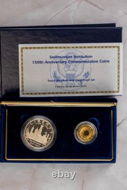 1996 Smithsonian 150th Anniv. 2-Coin Gold & Silver Proof Set withCOA