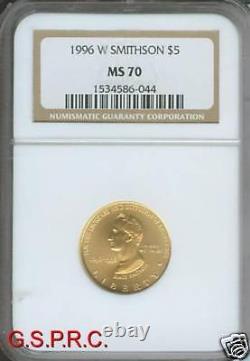 1996-W $5 SMITHSONIAN NGC GRADED MS70 MS-70 GOLD Commemorative COIN
