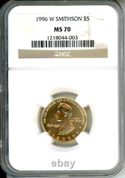 1996-W $5 SMITHSONIAN NGC GRADED MS70 MS-70 GOLD Commemorative COIN! SCARCE