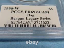 1996 W Pcgs Pr69dcam U. S. Mint Flag Bearer $5 Gold Coin Michael Reagan Signed