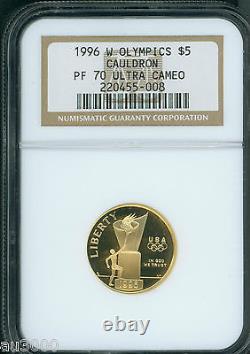 1996-w $5 Gold Commemorative Ngc Pr70 Pr-70 Cauldron Proof Pf70 Cameo