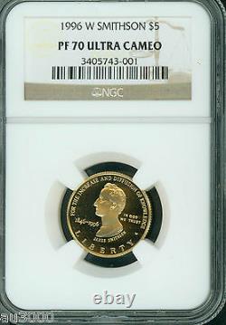 1996-w $5 Gold Commemorative Smithsonian Ngc Pr70 Pr-70 Proof Pf70 Cameo