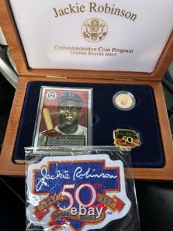 1997 Jackie Robinson 50th Anniversary Commemorative Legacy Set $5 Gold Coin