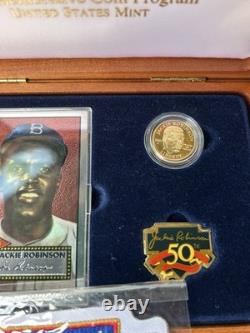 1997 Jackie Robinson 50th Anniversary Commemorative Legacy Set $5 Gold Coin