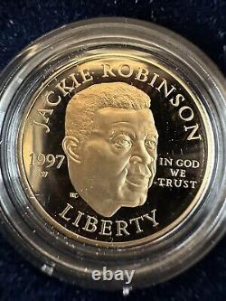 1997 Jackie Robinson 50th Anniversary Commemorative Legacy Set with $5 Proof Gold