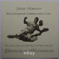 1997 Jackie Robinson Commemorative Gold and Silver 4 Coin Set with OGP