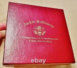 1997 Jackie Robinson US Mint Coins, 2 $5 Gold & 2 $1 Silver, Proof In Box with COA