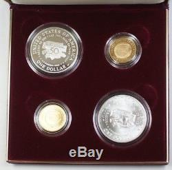 1997 US Jackie Robinson Commemorative Gold & Silver Proof Set 4 Coins Total JAH