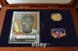 1997-W 50TH ANNIV. JACKIE ROBINSON $5 GOLD COMMEM. COIN WithCARD, PIN, & PATCH, COA