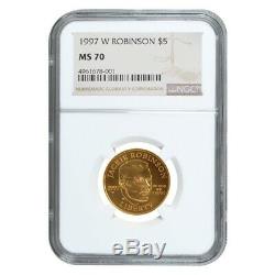 1997 W Gold $5 Commemorative Jackie Robinson NGC MS 70