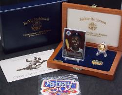 1997 W Jackie ROBINSON 50th Legacy Set $5 Gold PROOF Coin Patch Pin Box & COA