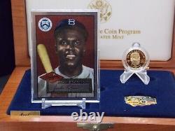 1997 W Jackie ROBINSON 50th Legacy Set $5 Gold PROOF Coin Patch Pin Box & COA