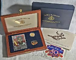 1997-W Jackie Robinson 50th Anniversary Legacy Set $5 Gold Coin Card/Pin/Patch