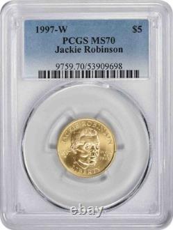 1997-W Jackie Robinson Commemorative $5 Gold MS70 PCGS