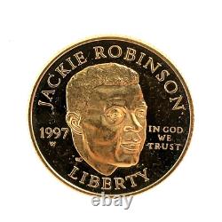 1997-W Jackie Robinson Commemorative $5 Gold PROOF Coin West Point No Box or COA