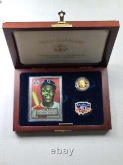 1997 W Jackie Robinson Legacy $5 Gold Commemorative Chrome Card Pin Patch