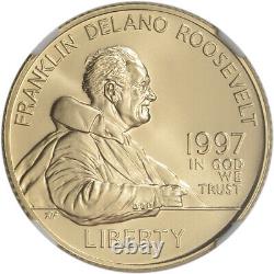 1997-W US Gold $5 Franklin Delano Roosevelt Commemorative BU NGC MS70