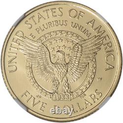 1997-W US Gold $5 Franklin Delano Roosevelt Commemorative BU NGC MS70