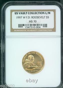 1997-w $5 Gold Commemorative F. D. R. Fdr Roosevelt Ngc Ms70 Ms-70 Scarce