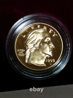1999 W 2 Gold $5 Coin George Washington Set Proof & Uncirculated In Box